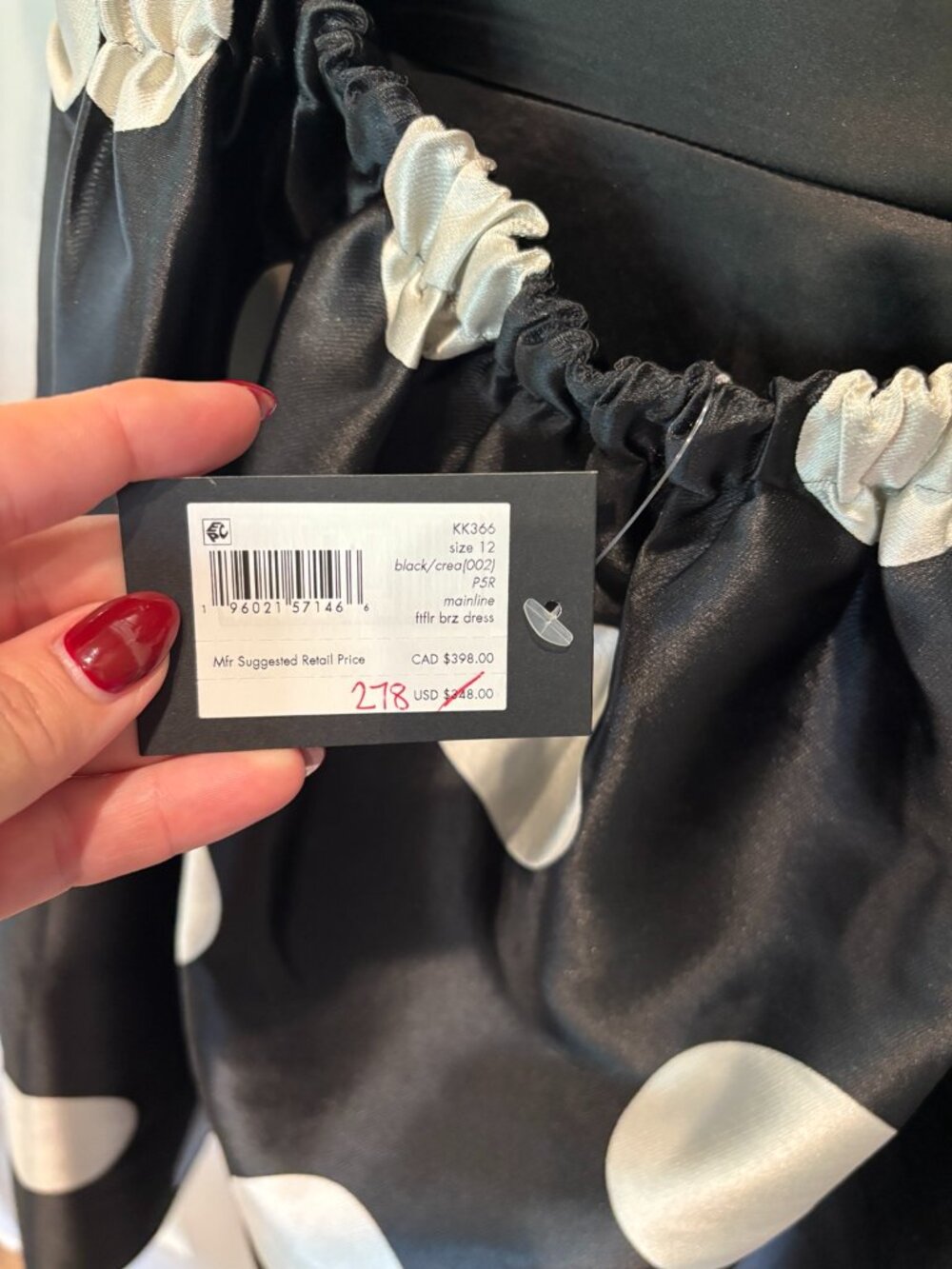 Kate Spade New York Black & White Polka Dot Bow Back Dress Size 12 NWT - Picture 5 of 8